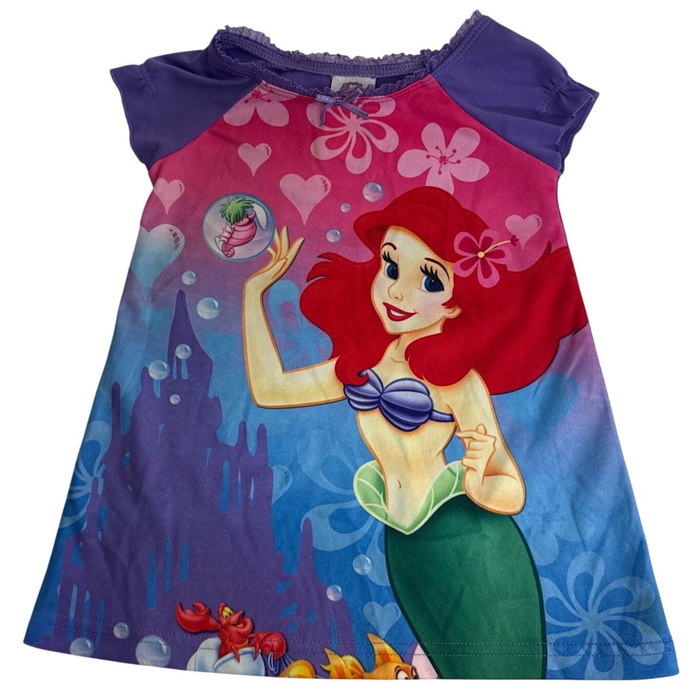 Vintage Y2K Disney Princess The Little Mermaid Ariel Girls 12-18m pj Nightgown